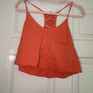 Aerie Orange Crochet Back Camisole